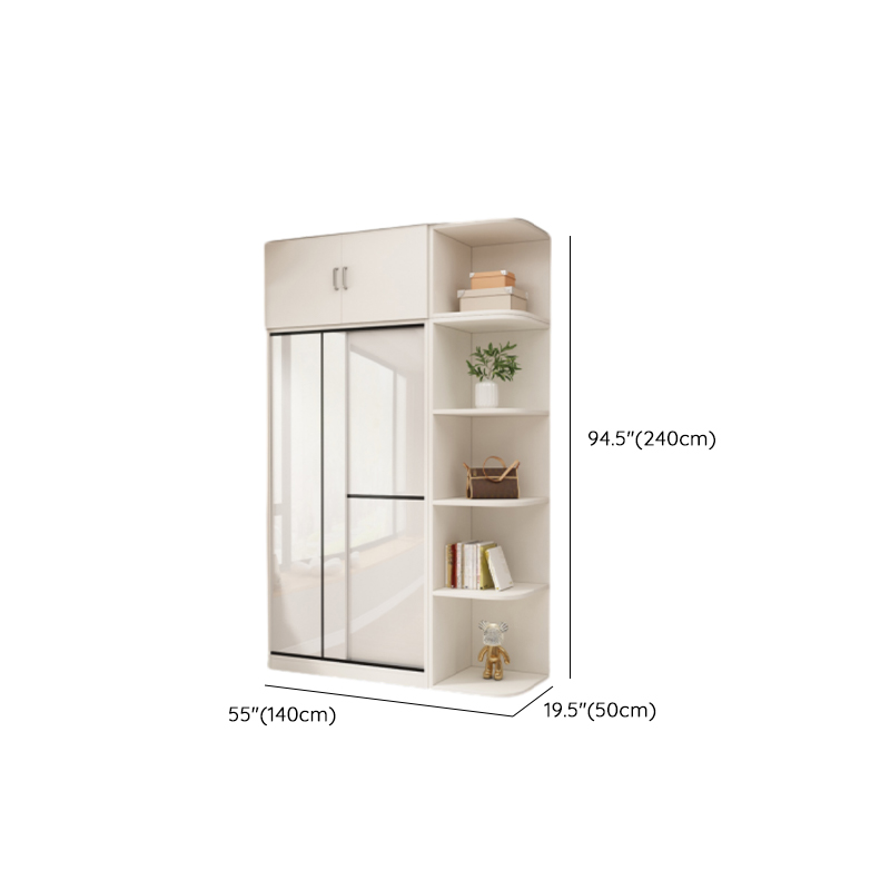 Chalk Modern Timber Self-supporting Wardrobe with Soft Close Door and Clothing Rod, Slipping Mechanism - image 32