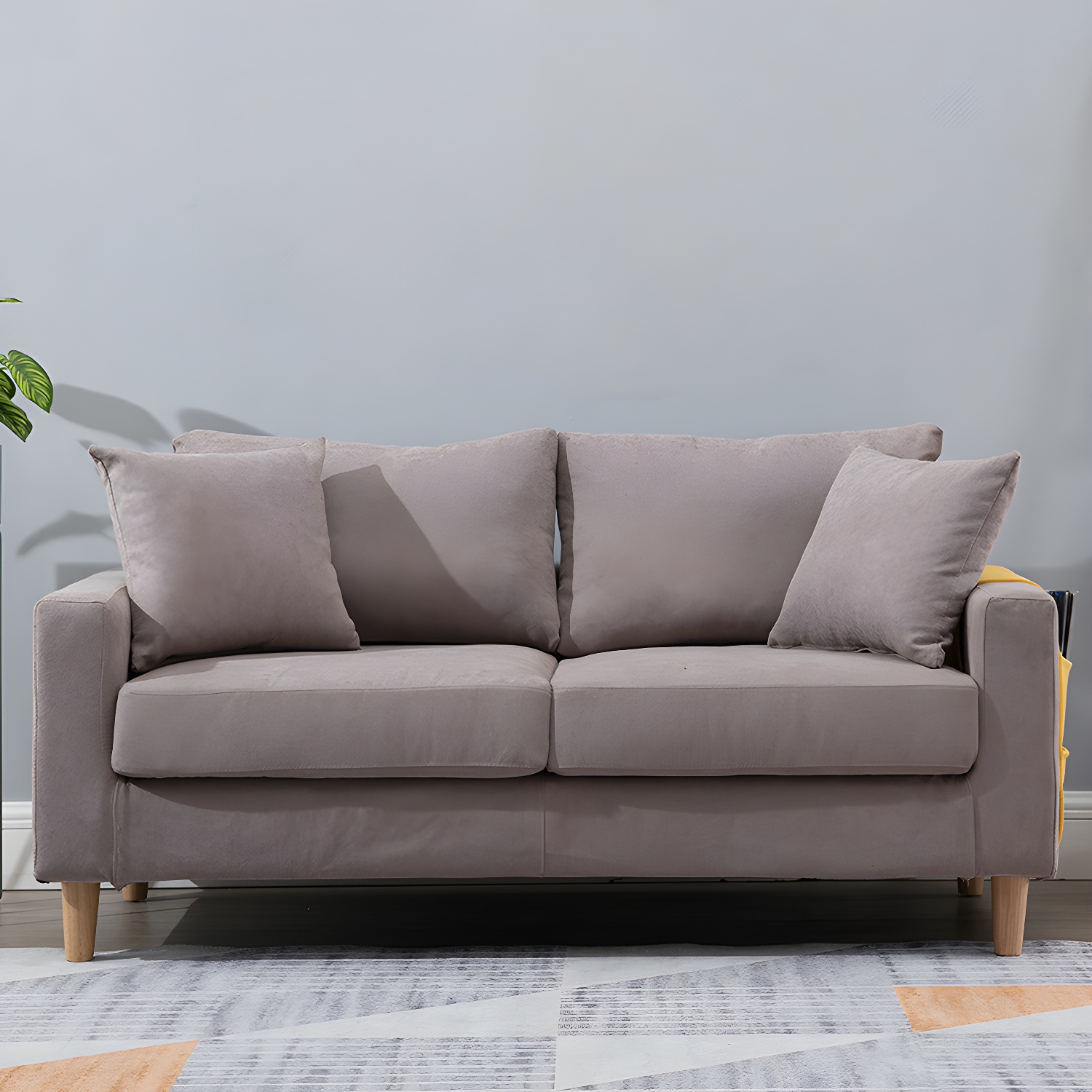 Beige Modern Farmhouse Cushions Standard Sofa 21.65"High Square Arm Sofa - image 13