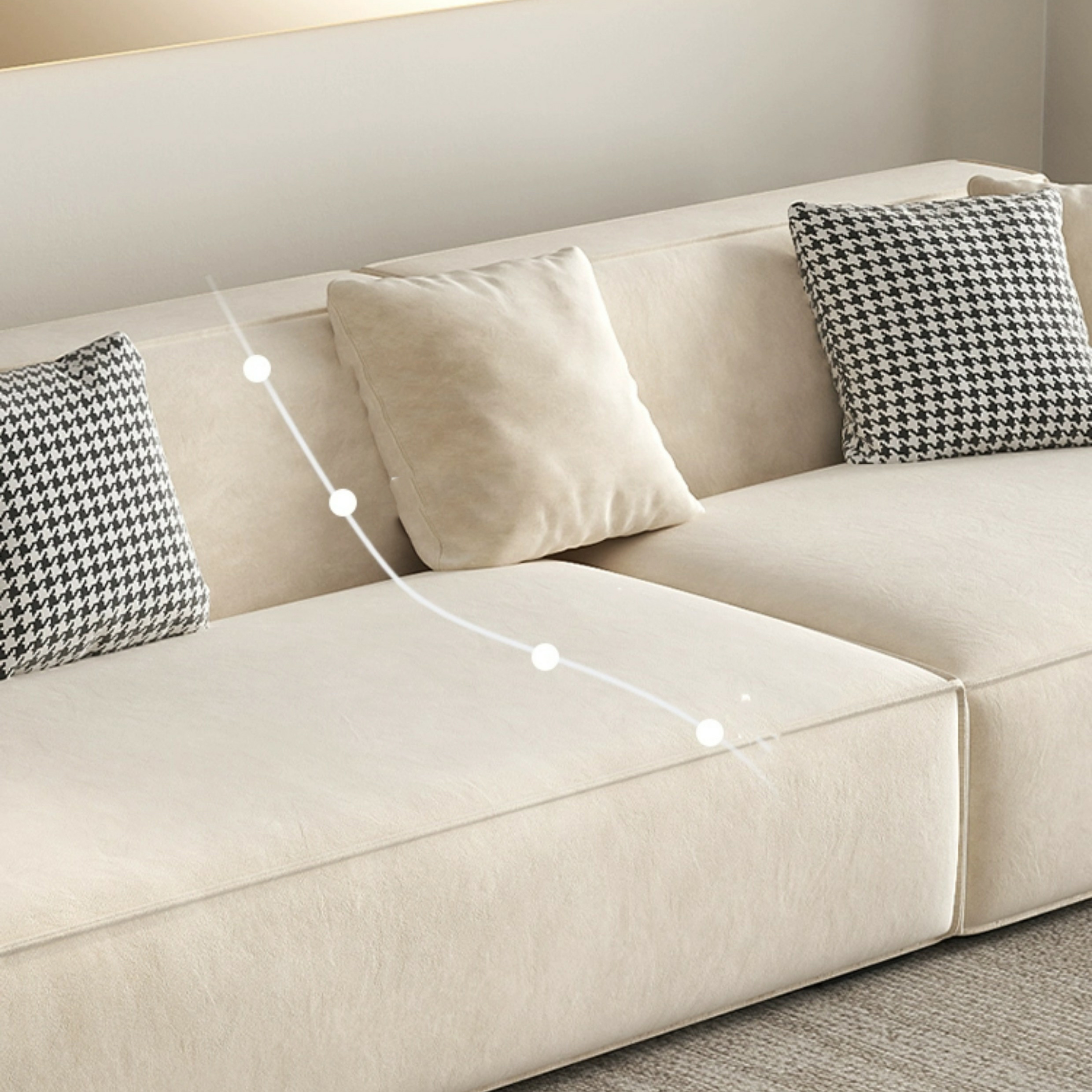 Elegant Sectional with Synthetic Upholstery in Moderate-Gray Tone and Built-in Charging Ports - image 6