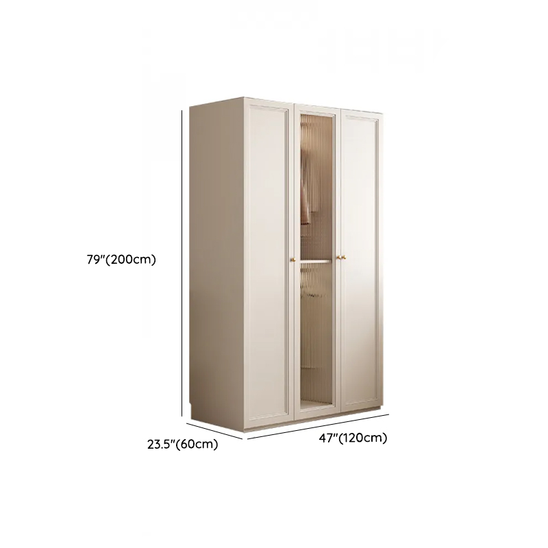 White Minimalist Laminate Wardrobe Closet with 3-Drawer, Soft Close Door, Interior Shelves, and Clothing Rod - image 18