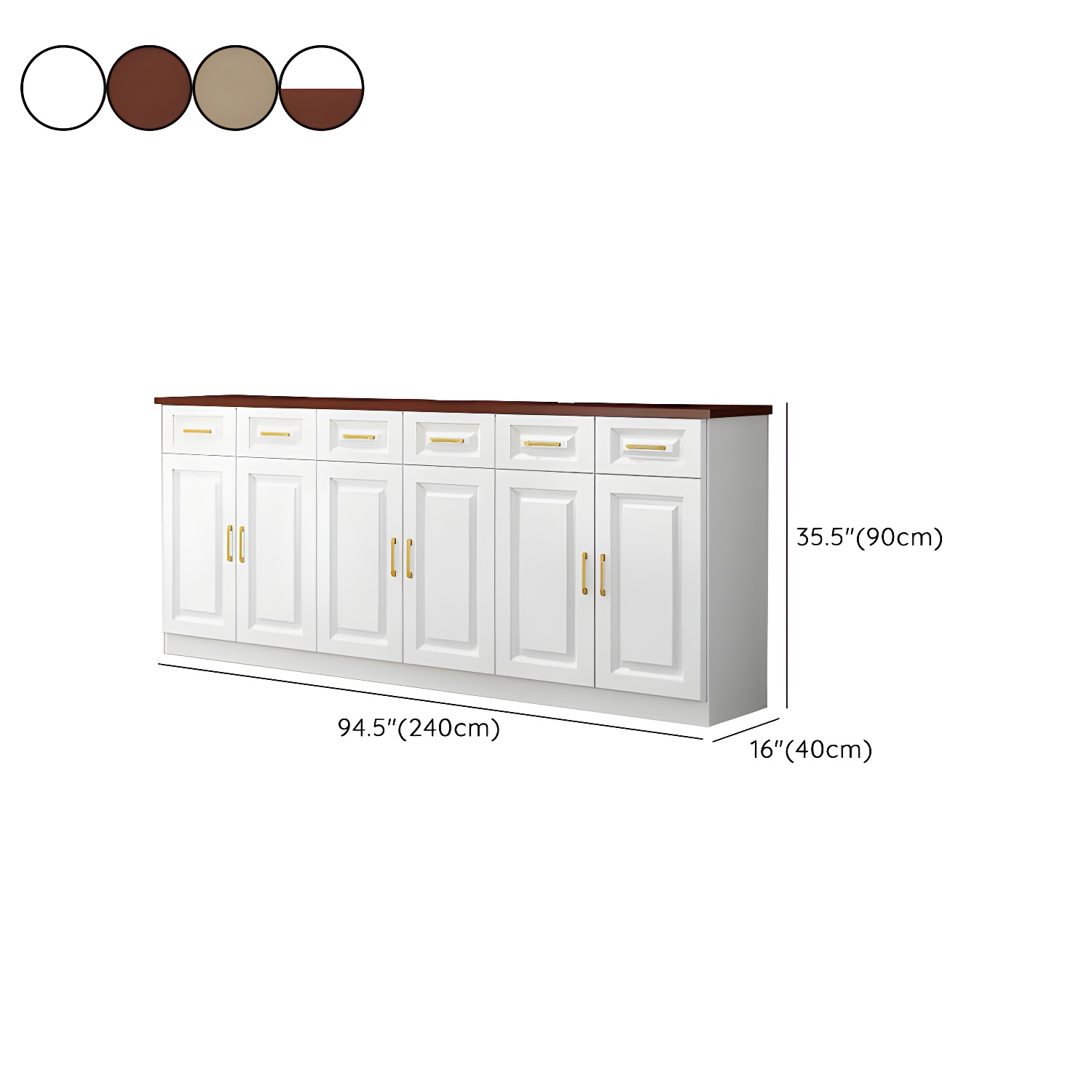 Modern Wood Buffet Sideboard with Cabinets, Drawers, and Shelves - No Distressing - image 25