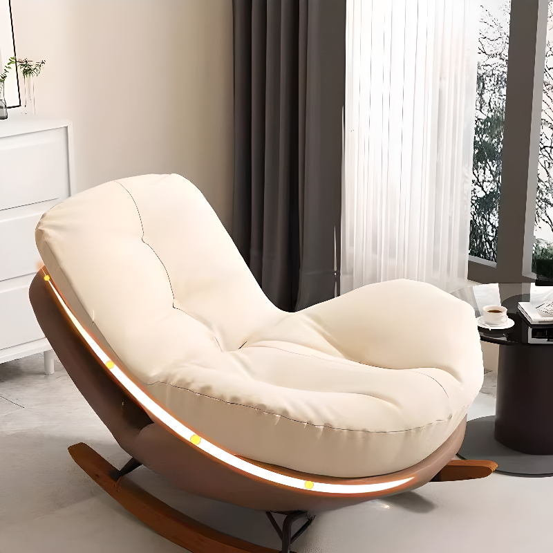 Chalk Modern Simple Style Upholstered Rocking Chair Couch, Scratch-defiant & Cushioned - image 15