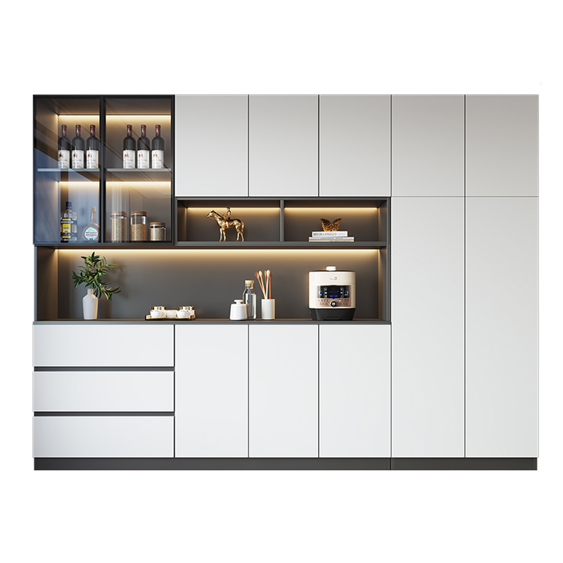 Standard/Wide Chalk 3 Drawers Closet 2 Shelves/1 Shelf Glass Doors Functional Storage Cabinet Sideboard - image 10