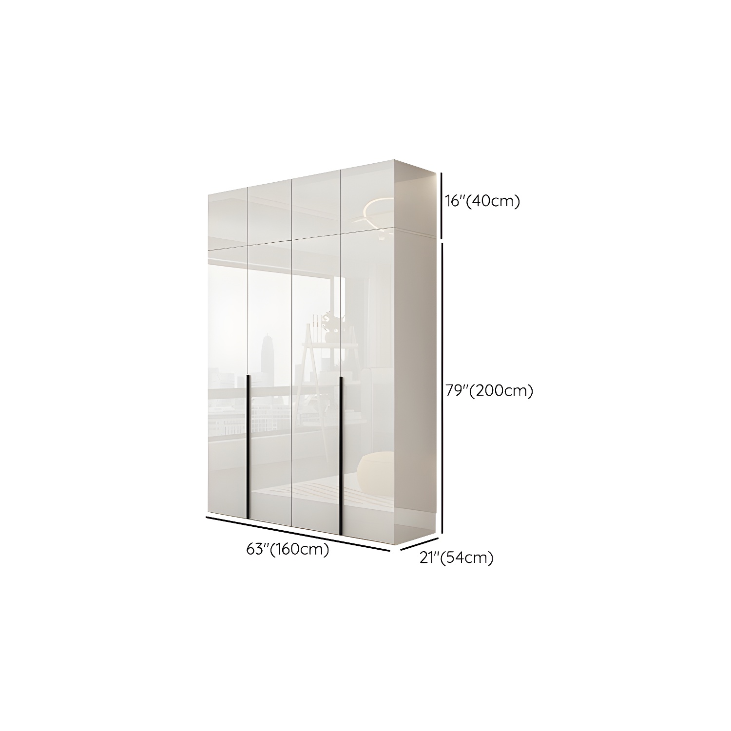 Hinged Wardrobe Armoire with Shelves White Wardrobe Closet for Home - image 25