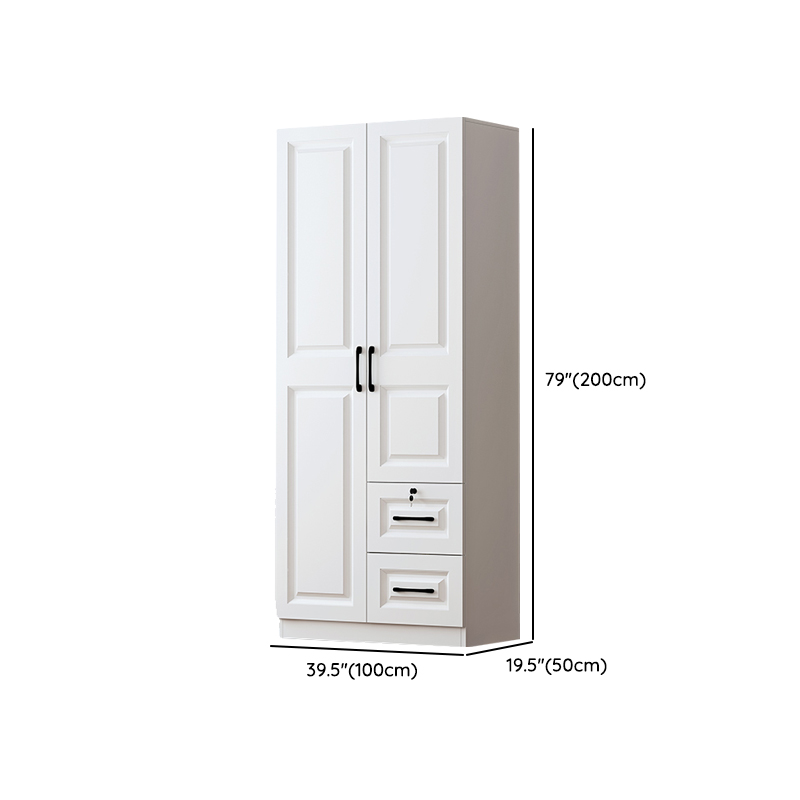 Sleek White Nordic Wooden Detached Almirah with Soft Close Drawers, Doors, and Clothing Rod - image 9