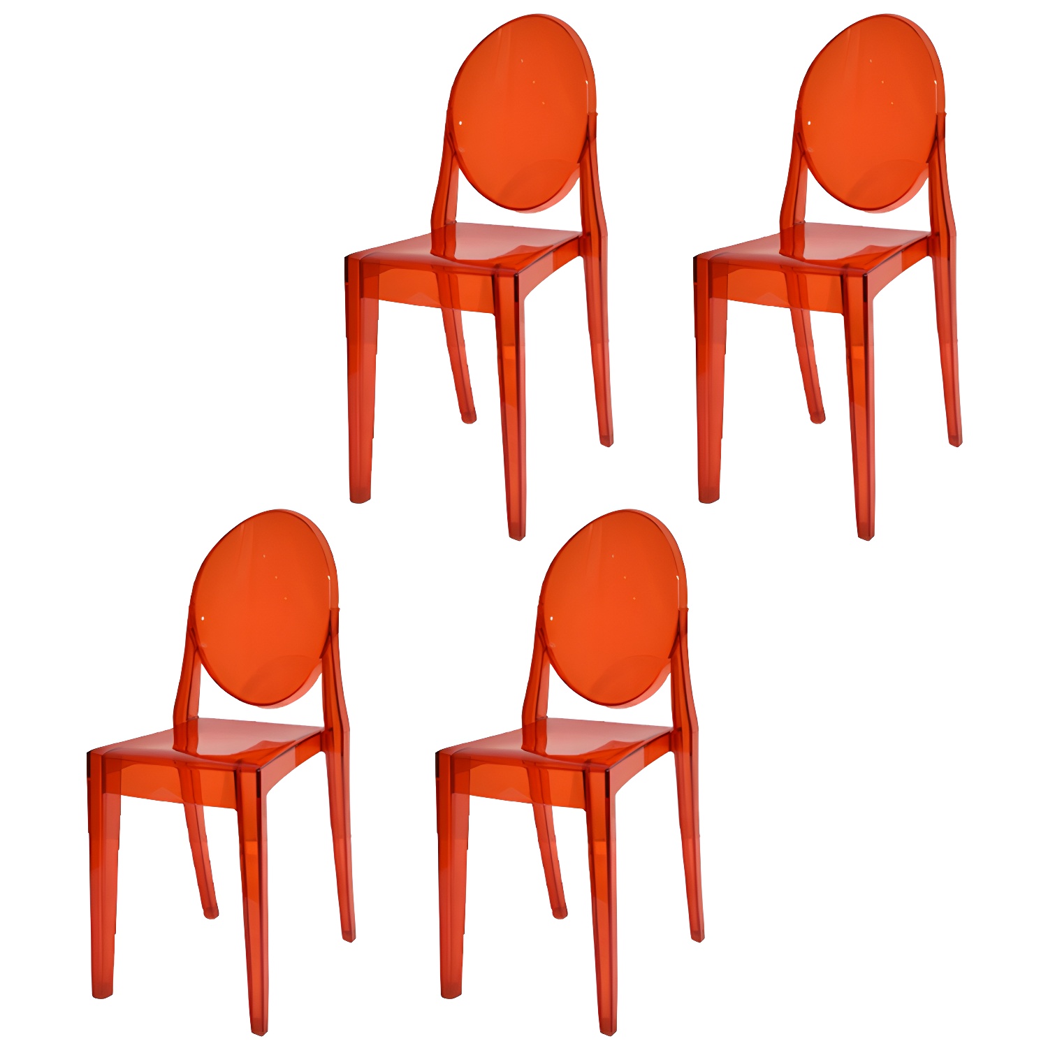 Scandinavian Winehouse Plastic Side Chair Transparent Open Dining Chair (Set of 4) - image 3