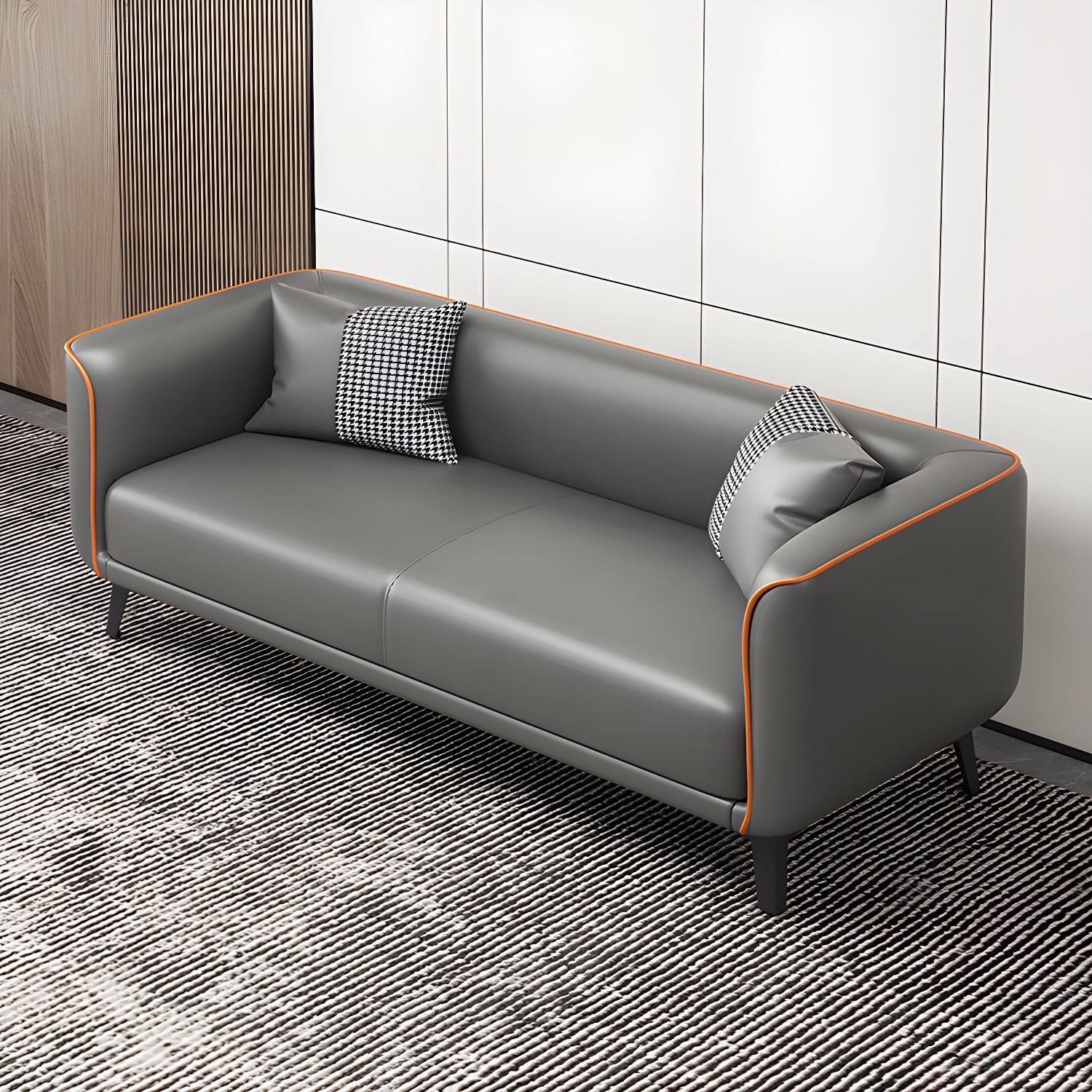 Modern Square Arm Standard Sofa Metal Legs Settee for Living Room - image 4