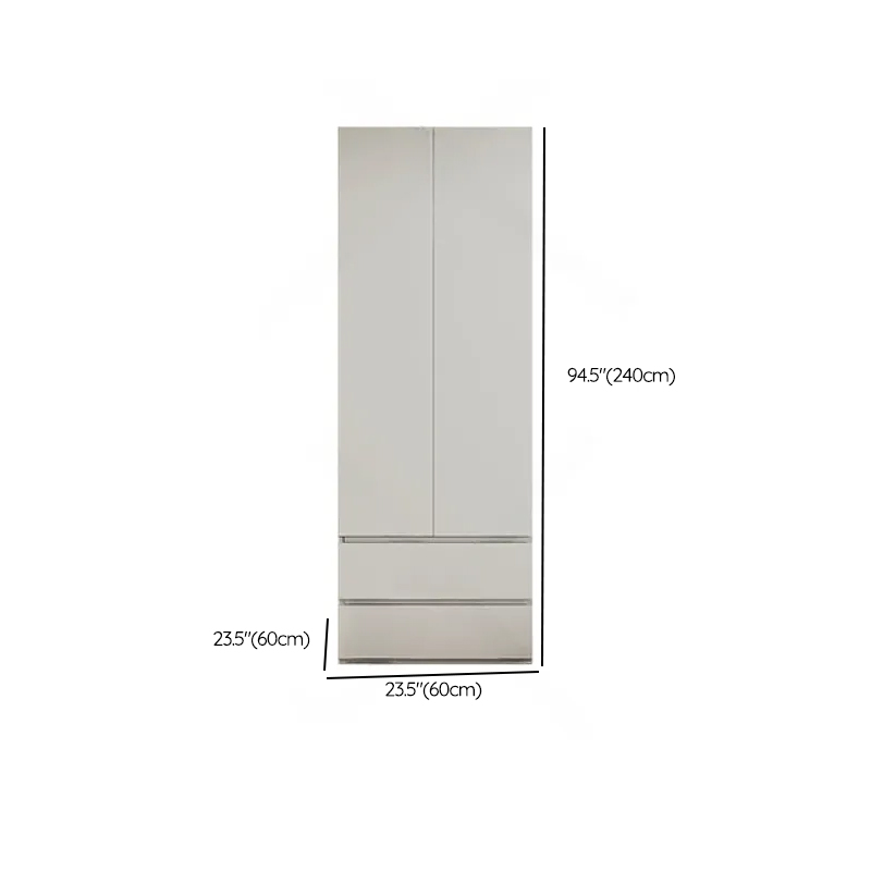 Cream Trendy Reclaimed Wood Wardrobe Armoire with Soft Close Drawer, Soft Close Door, Interior Shelves, and Clothing Rod - image 58