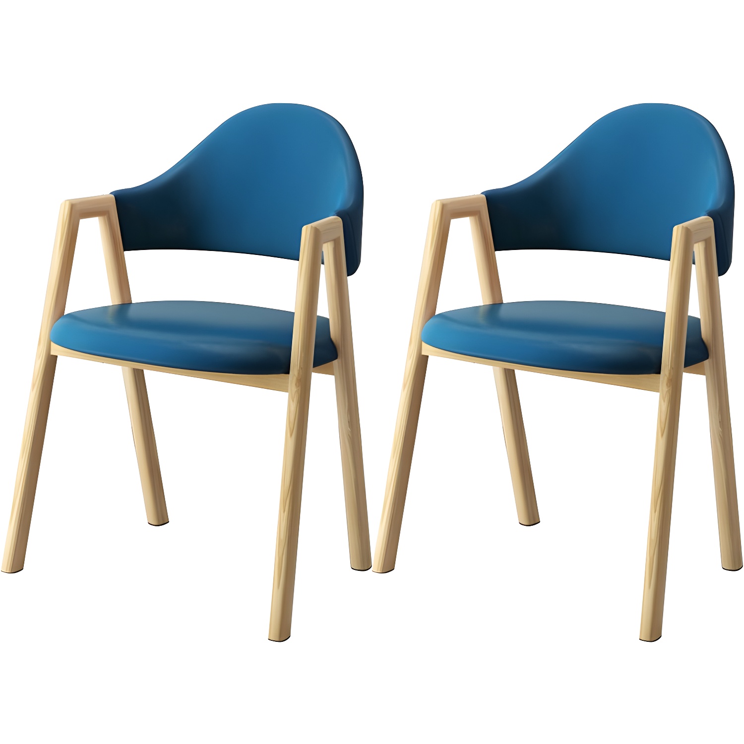 Scandinavian Study Room Metal Arm Chair Colorful Open Dining Chair with Natural Legs - image 5
