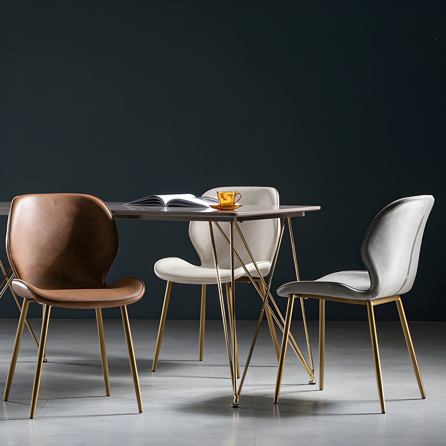 Scandinavian Leather Home Side Chair Matte Finish Wingback Dining Chair (Set of 2) - image 21