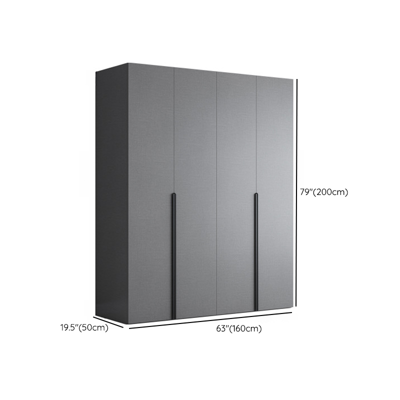 Trendy Dove Grey Wooden Wardrobe with Interior Shelves, Soft Close Door & Hanging Rod - image 25