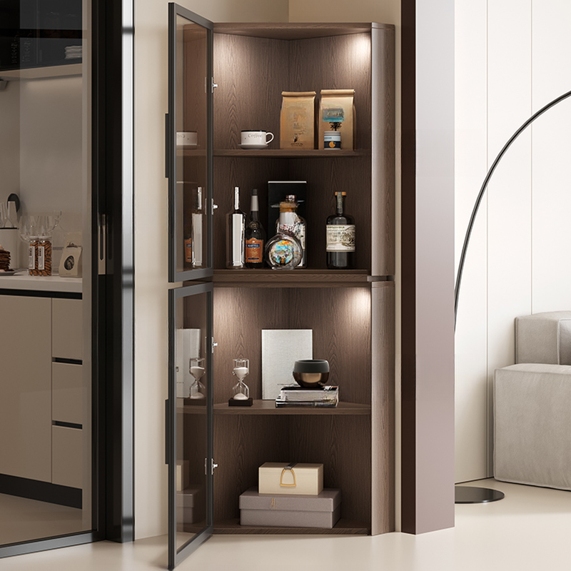 Nook Detached Accent Cabinet with Damp-proof and Scratch-immune Features, Glazed Door, Grip Bars, and Midnight Black/Chalk/Sepia Top - image 10