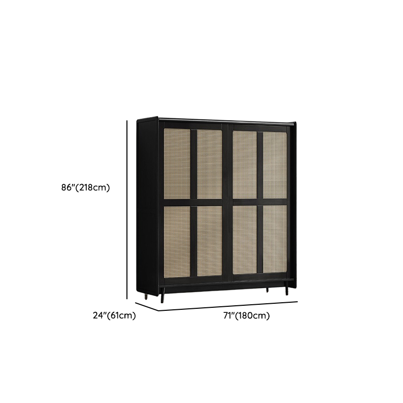 Ink Lumber Wardrobe Armoire with Compartments, Interior Shelves, and Hanging Rod - image 9