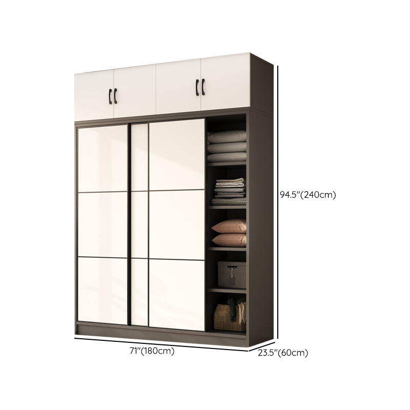 Detached Timber Gray Wardrobe Armoire with Soft Close Door, Interior Shelves and Hanging Rod, Soft Close Drawer Included/Not Included - image 16