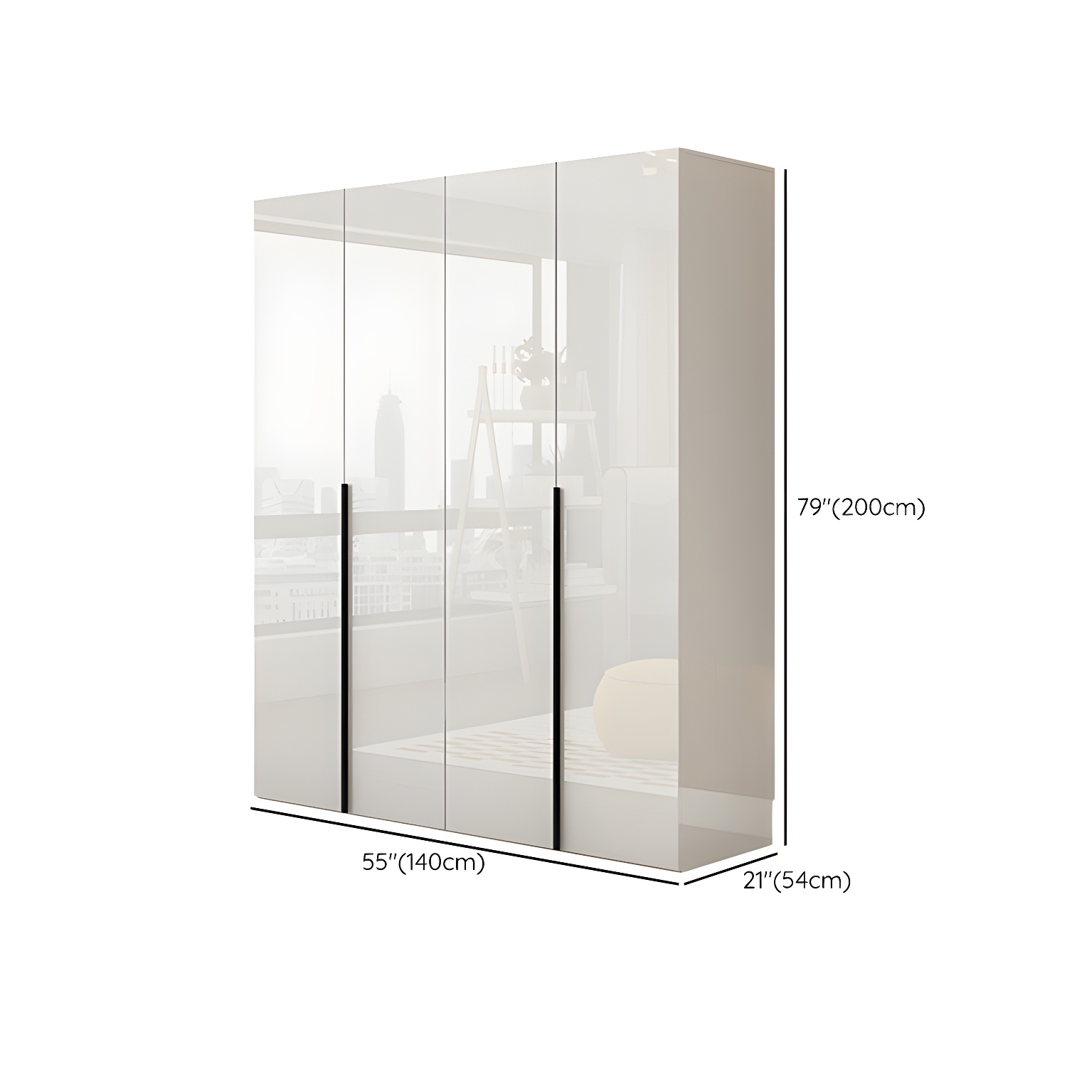 Modern White Wood Wardrobe Armoire - Drawers and Shelves Included - image 13