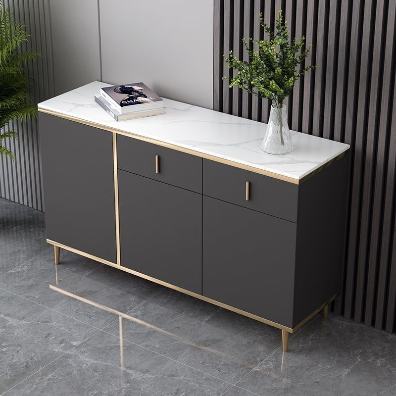 Modern Stone Buffet Sideboard with Doors and Drawers for Living Room