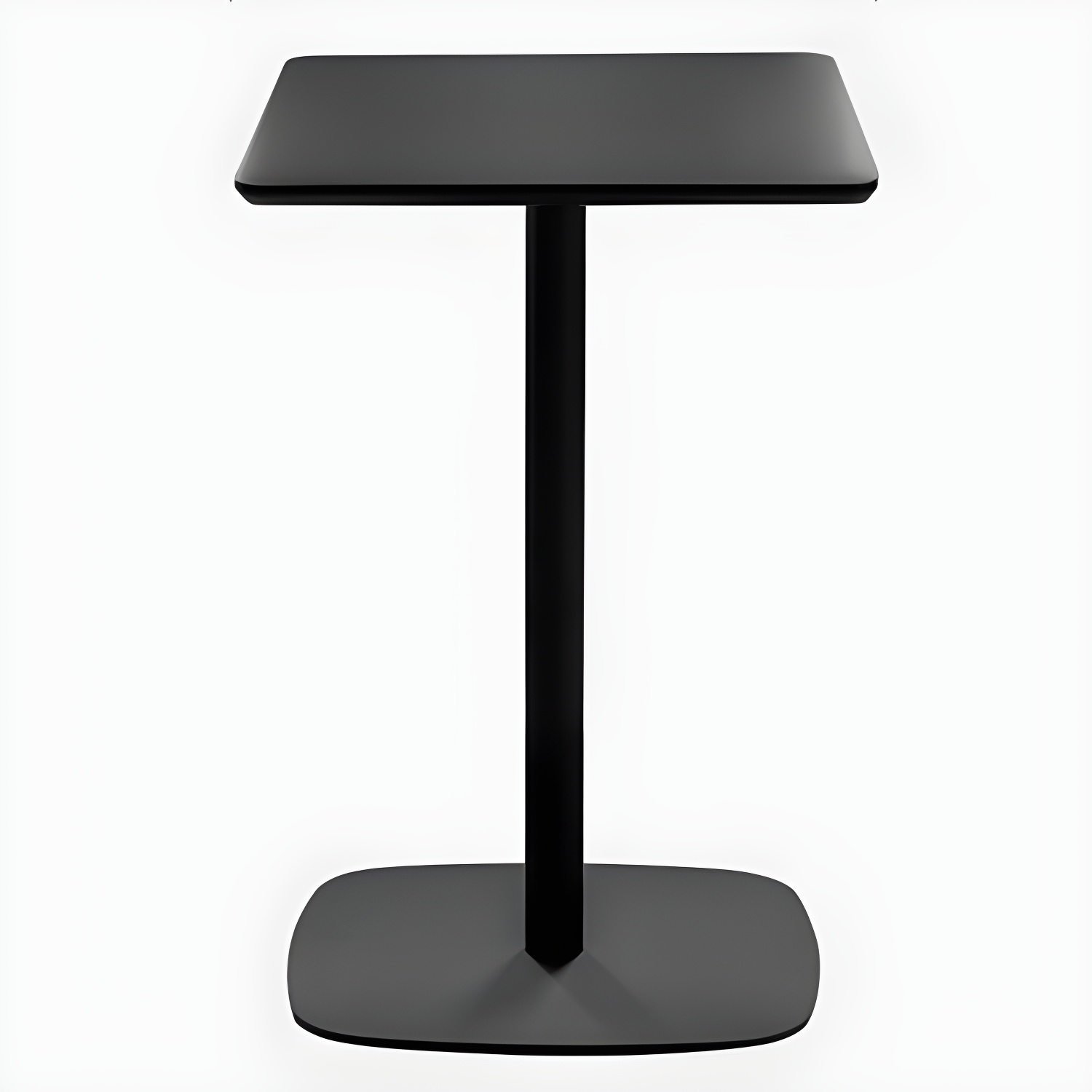 Metal Industrial Square Dining Table Solid Wood Top Table with Pedestal Base
