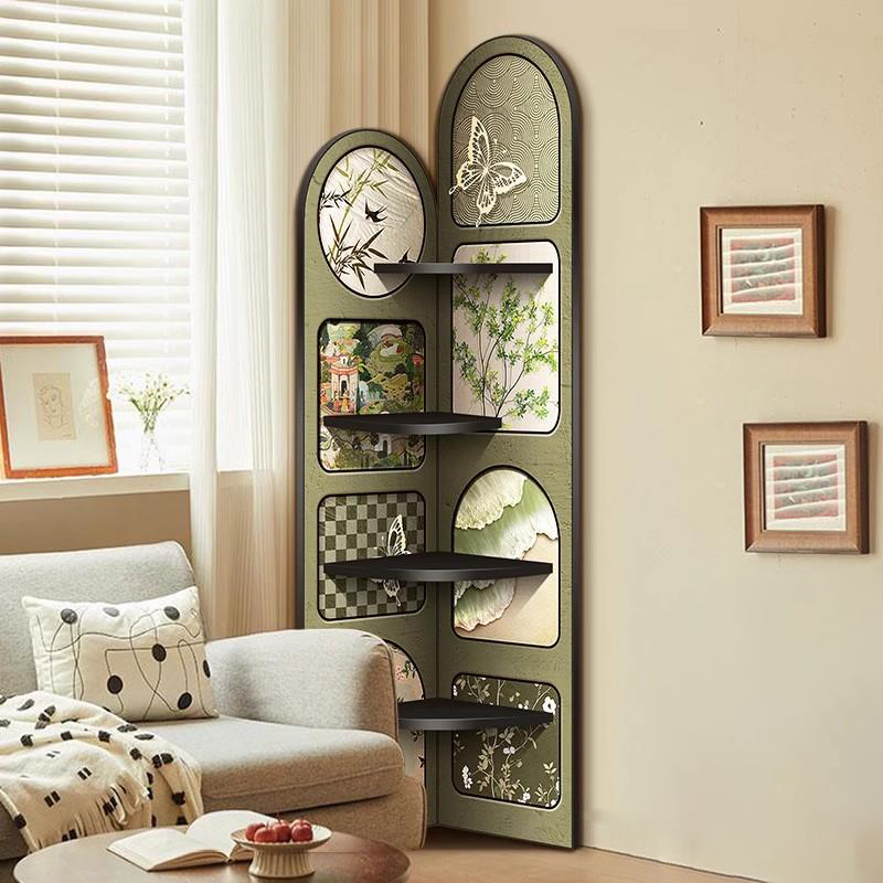 Modern Simple Style Nook Decorative Cabinet with 3/4 Exterior Shelves, Lumber Countertop in Midnight Black - image 6
