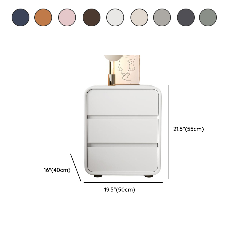 Organic Modern 3 Tiers Nightstand With Drawer Organization Featuring Pleather Countertop - image 15