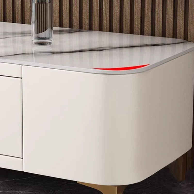 Luxurious Rectangular Glass TV Stand with Storage Drawers, 11.8"W x 15.4"H - image 11