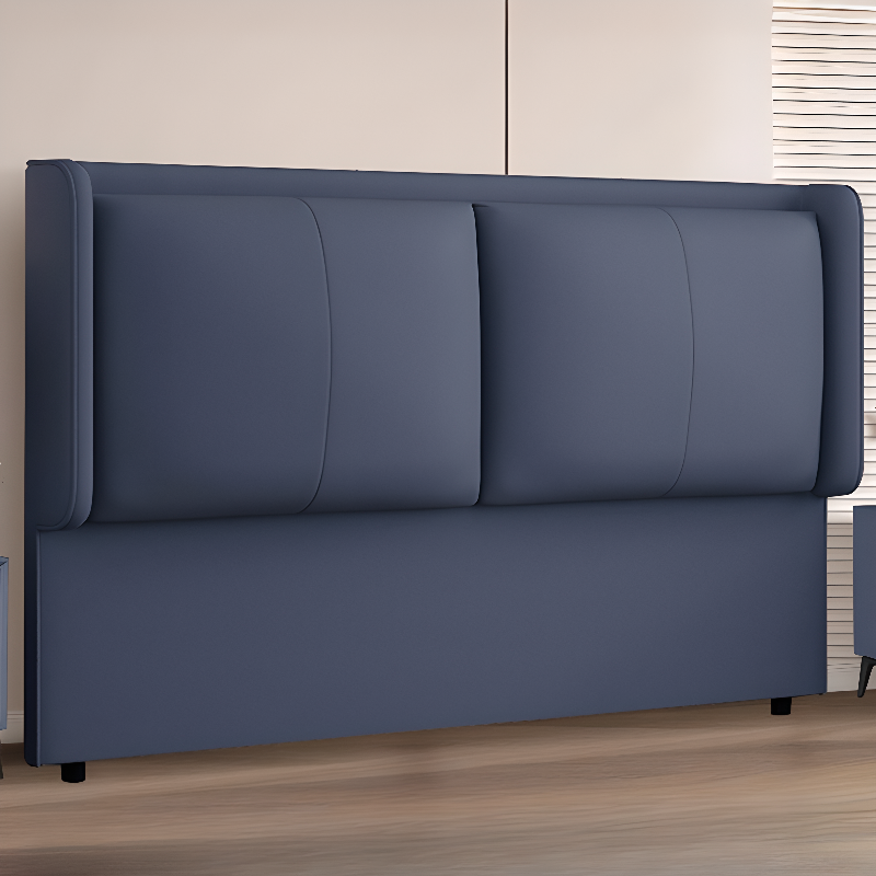 Simplistic Panel Headboard in Pine Wood with No Distressing, Rectangular Shape for King/Full/Queen Bed, Featuring Sponge Upholstery Fill and Standard Height