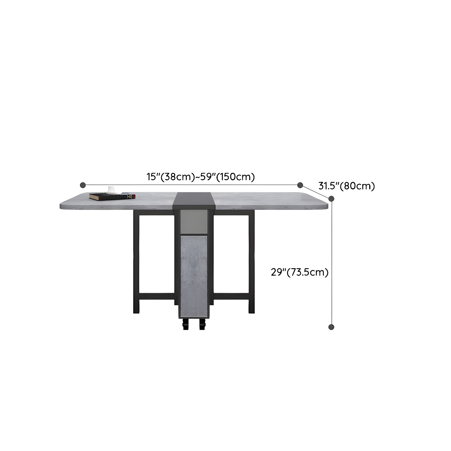 1/3/5 Piece Rectangle Shape Dining Room Furniture Set in Gray and Black - image 11
