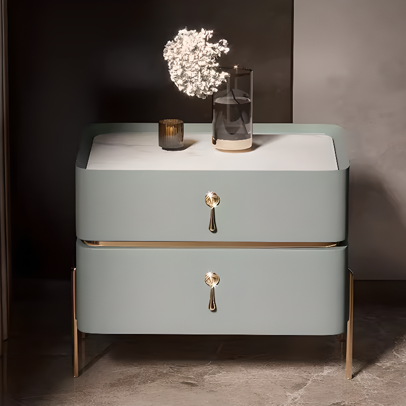 Organic Modern Stone Drawer Storage Nightstand with Leg & 2 Drawers - image 5