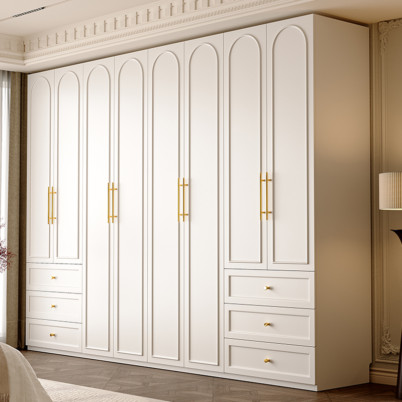 Chalk Modern Wooden Standalone Almirah with 3-Drawer/6-Drawer, Soft Close Door, and Interior Shelves