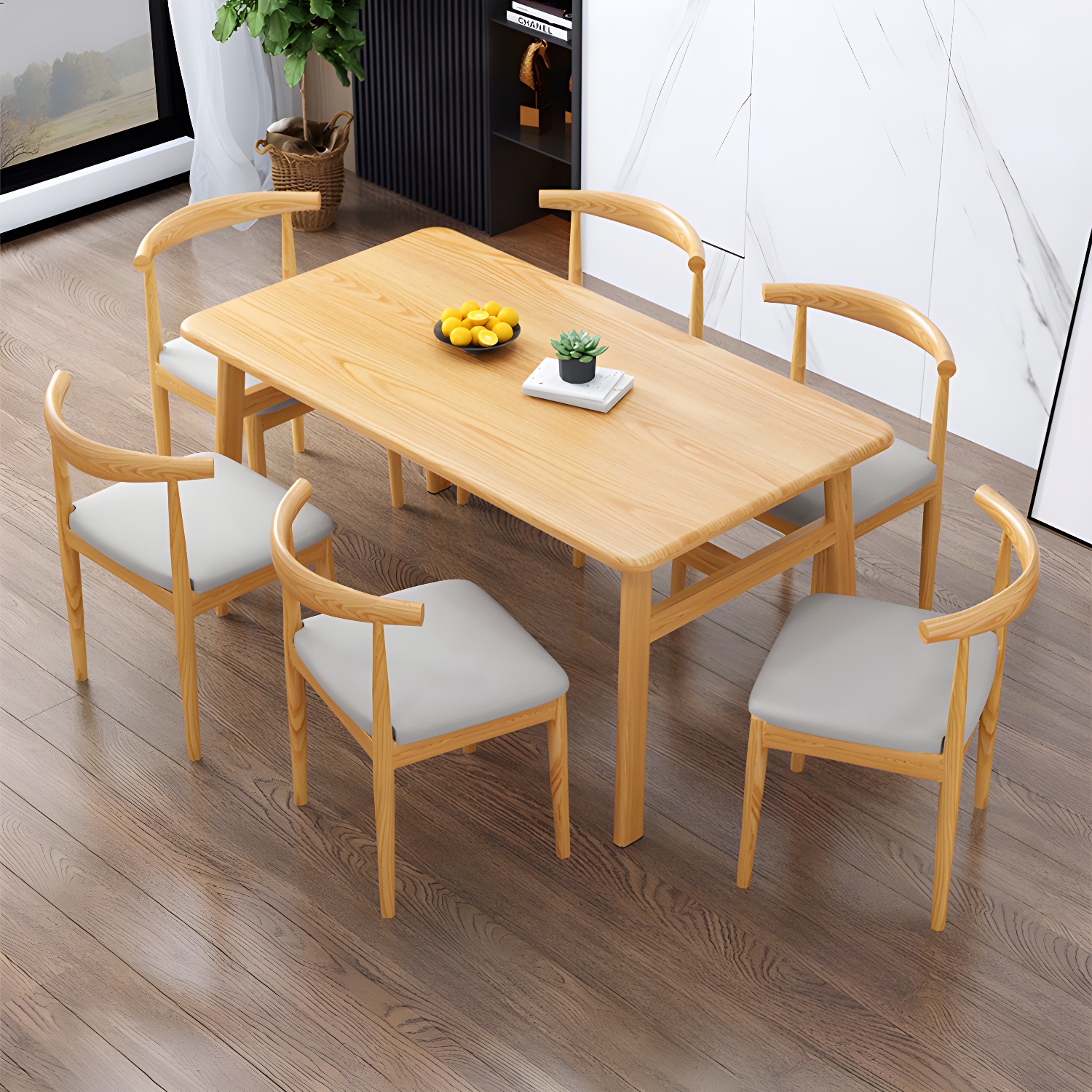Modern Kitchen Wood Furniture of Standard Height Formal Dining Room Table Set - image 6
