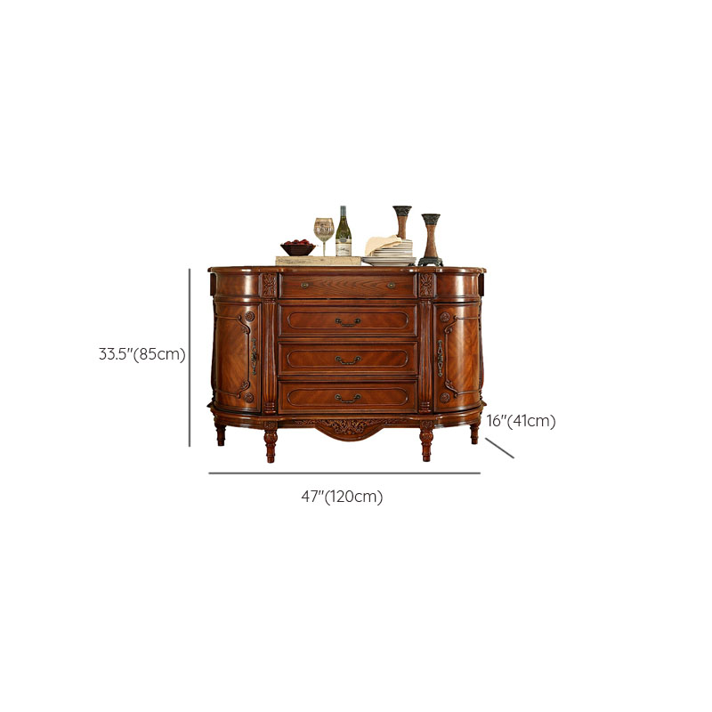 Traditional Wooden Sideboard with Storage Cabinets and Drawers - image 18