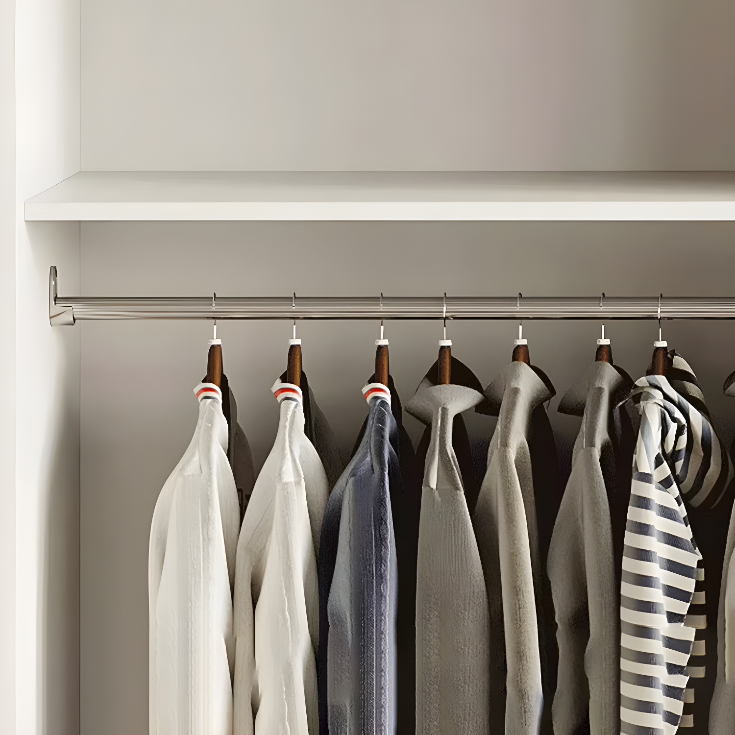 Modern White Wood Wardrobe Armoire with Sliding Doors, Shelves, and Soft Close Drawers - image 10