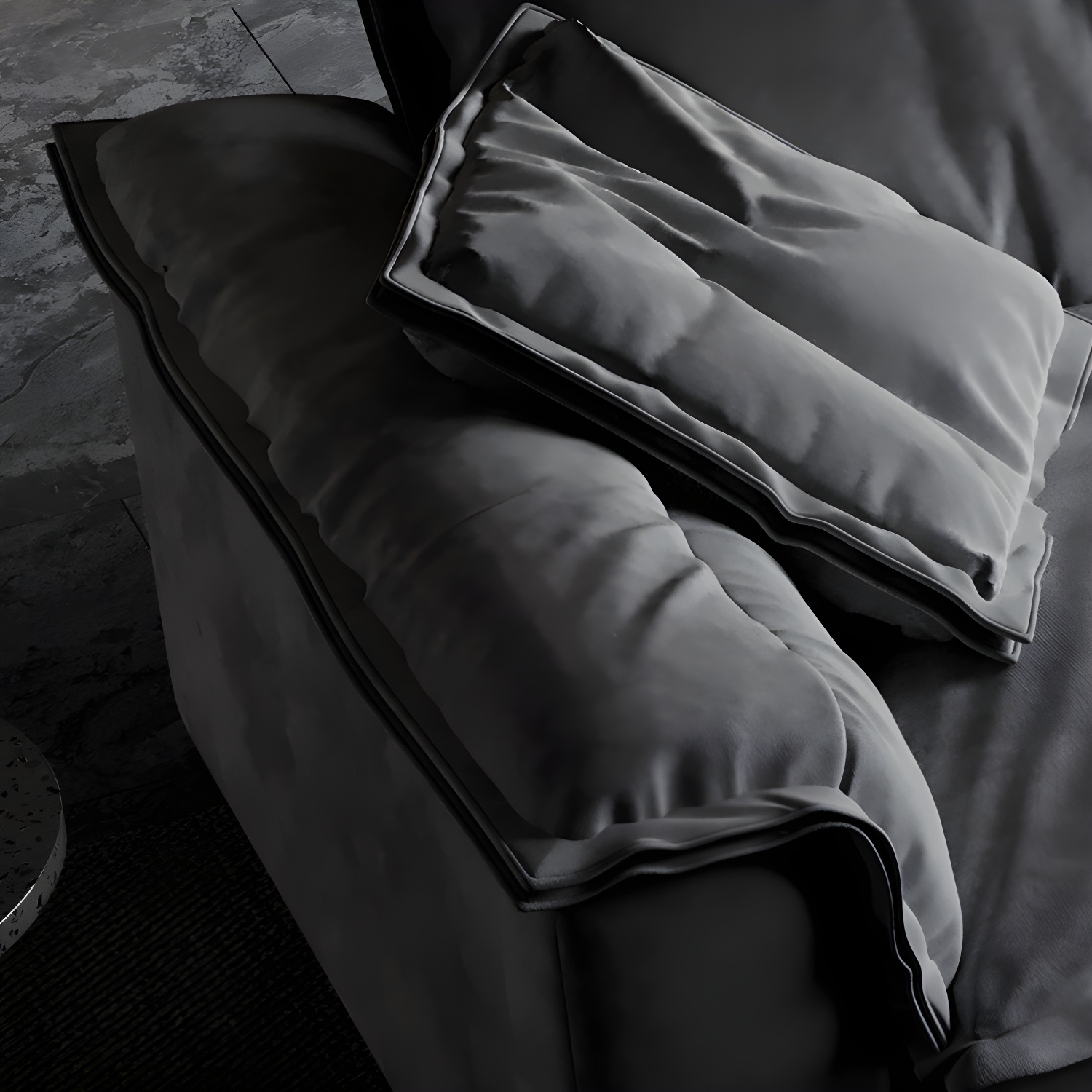 Stain-Resistant Dark Gray Contemporary Square Arm Solid Wood Sofa - image 9