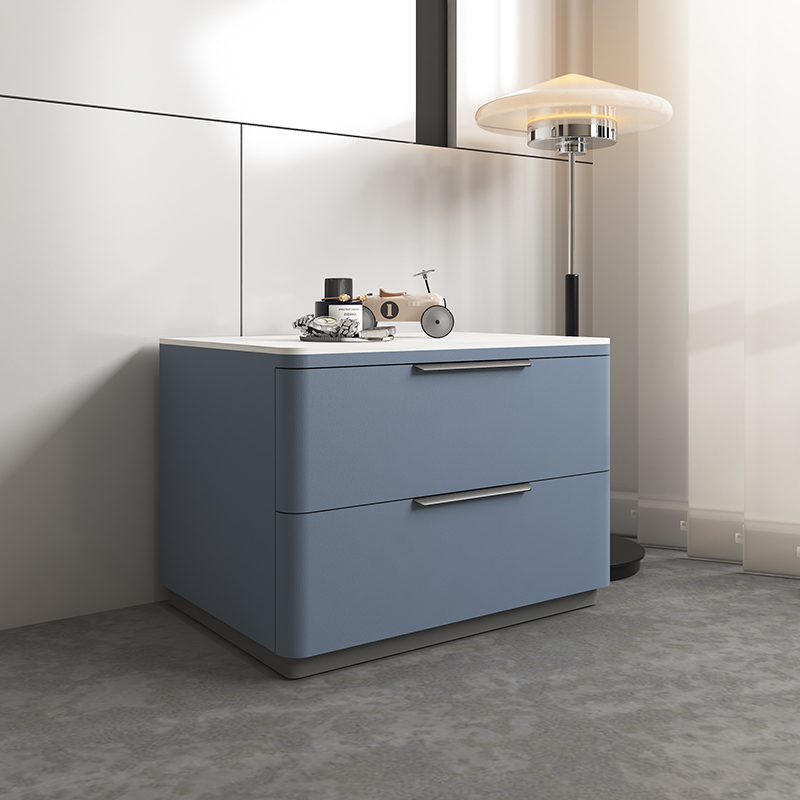 Modish 2 Tiers Stone Drawer Storage Bedside Table - image 7