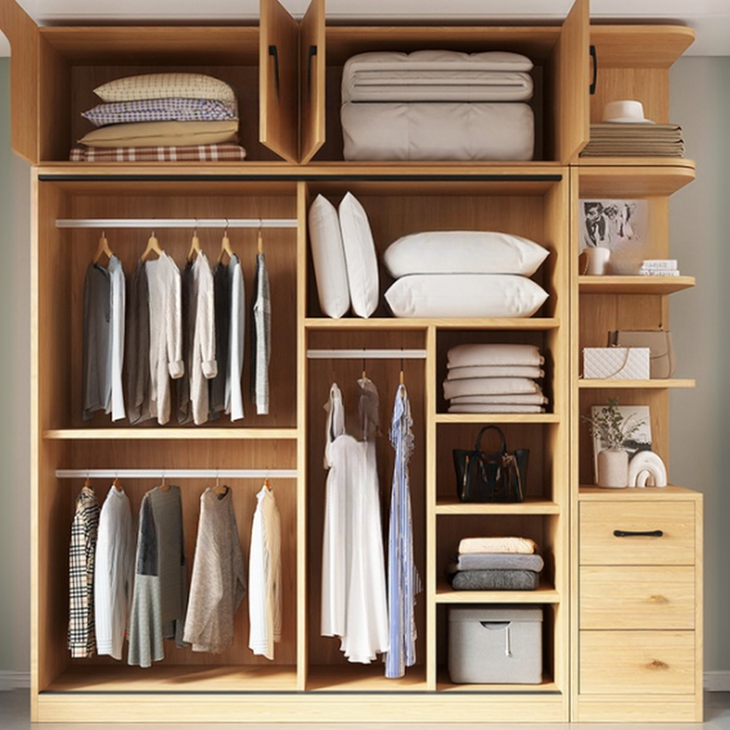 Modish Wooden Independent Armoire Cabinet with Soft Close Door, Interior Shelves, and Clothing Rod - image 4