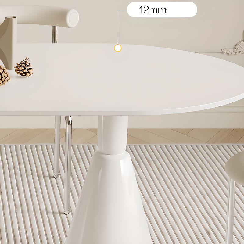 Simplistic Dining Table with Chalk Stone Top, Fixed Table, Seats 4 to 8, Scratch-immune - image 10