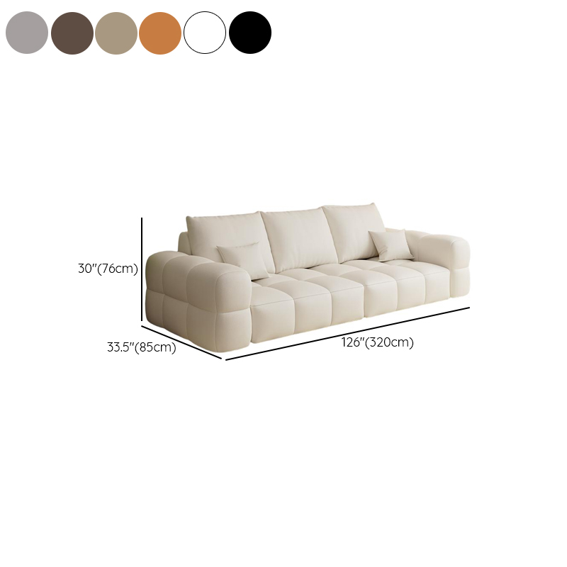 Contemporary Solid Color Tear Resistant Standard Sofa in Light Gray/Ivory/Coffee for 5/4 with 2 Pillows - image 22