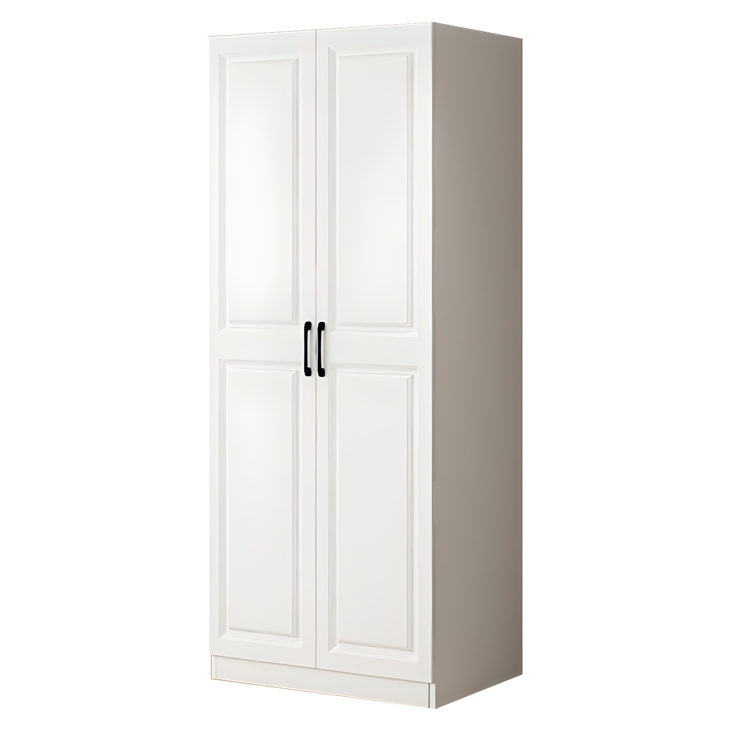 Wood White Modern Wardrobe Armoire with Drawers, Shelves, and Clothing Rod - image 5