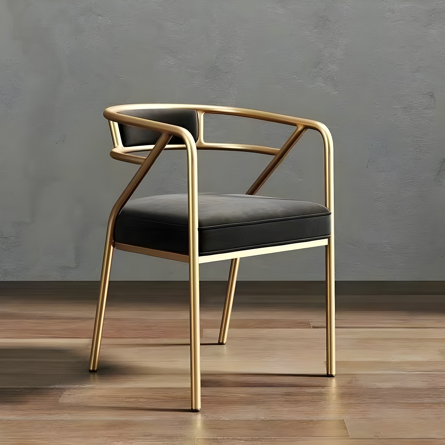 Glam Upholstered Arm Chair with Brass/Gold Legs for Kitchen & Dining - image 8