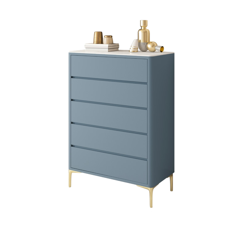 Glam Style Solid Wood Storage Chest with Stone Top and Soft-Close Drawers - image 4