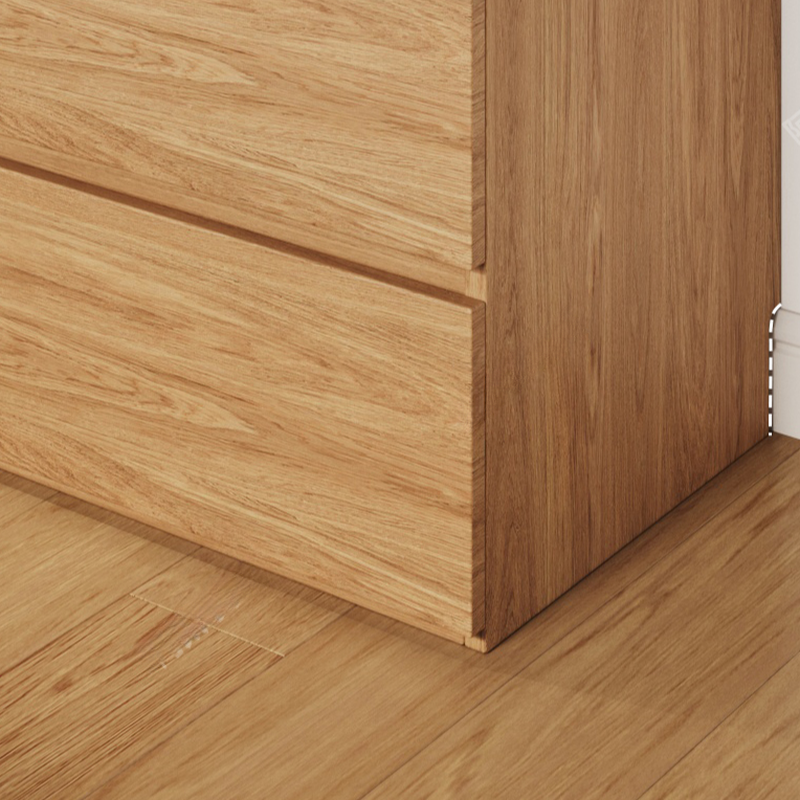 Wood Grain Minimalist Laminate Wardrobe Closet with Soft Close Drawer, Soft Close Door, Interior Shelves, and Clothing Rod - image 7