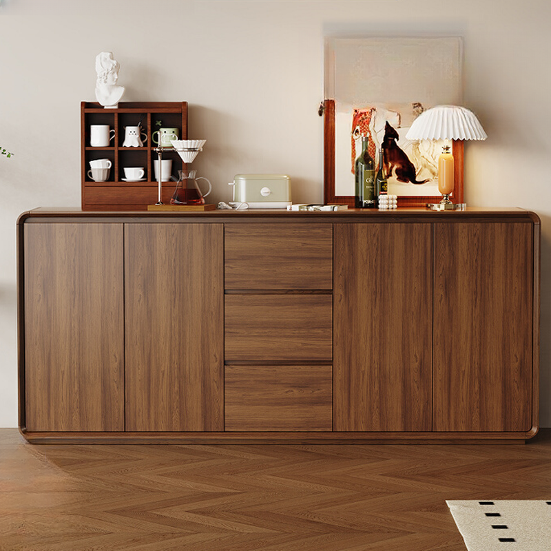Narrow/Standard/Wide Auburn Sideboard with Lumber Adjustable Shelf, Locker, 3 Drawers and 4 Doors/2 Doors/Single Door