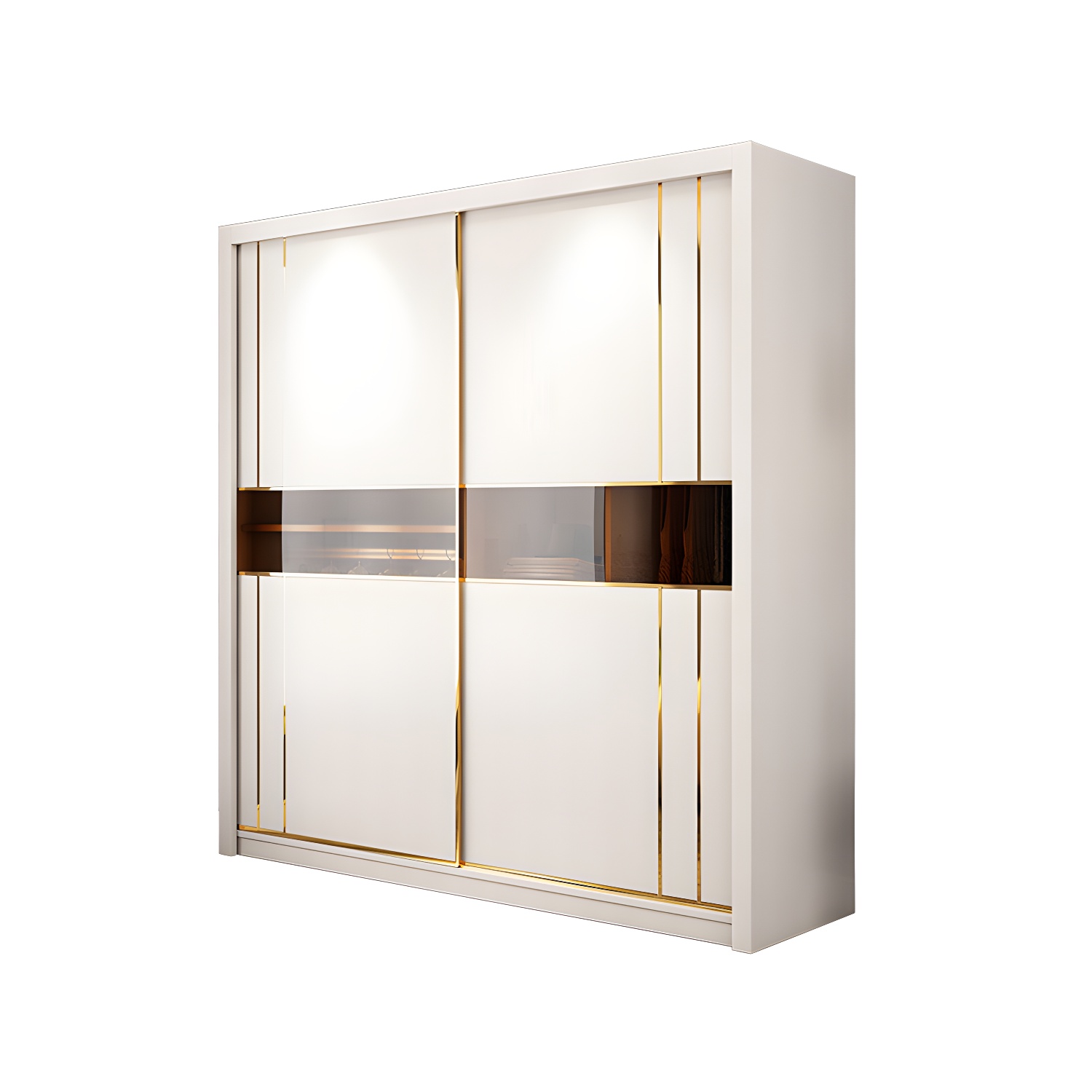 Modern Style Wardrobe Cabinet Glass Wardrobe Closet for Home - image 5