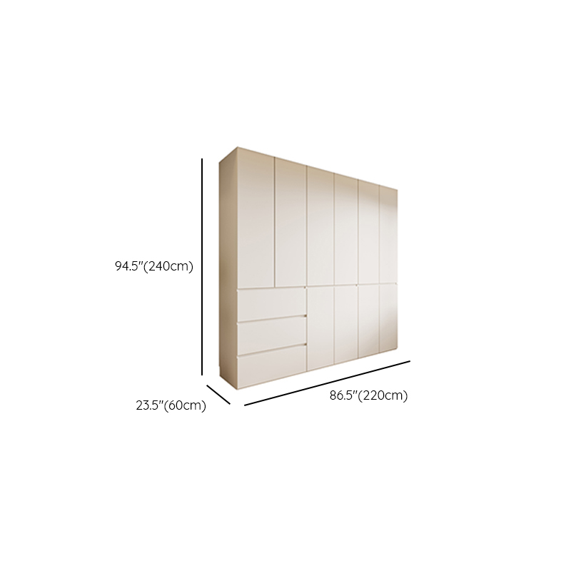 White Modish Wooden Independent Wardrobe Armoire with Soft Close Drawer, Soft Close Door, and Interior Shelves - image 22
