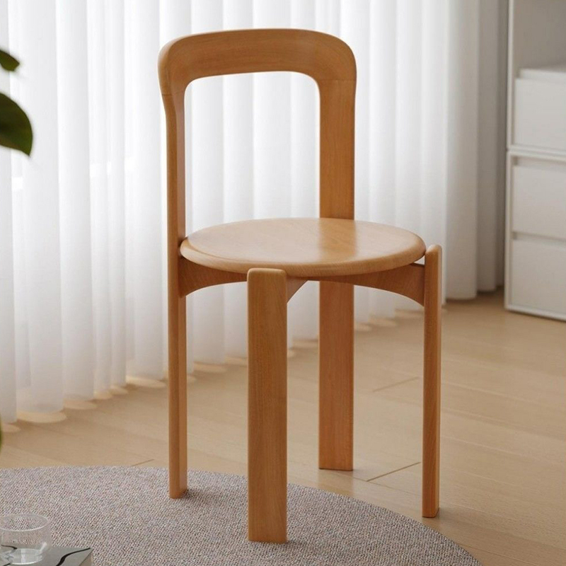 Solid Wood Armless Dining Chair with Open Back for Living Room - image 8