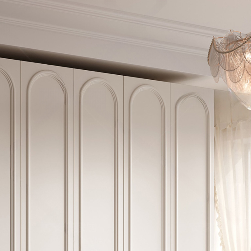 Chalk Modern Wooden Standalone Almirah with Soft Close Drawer, Soft Close Door, and Interior Shelves