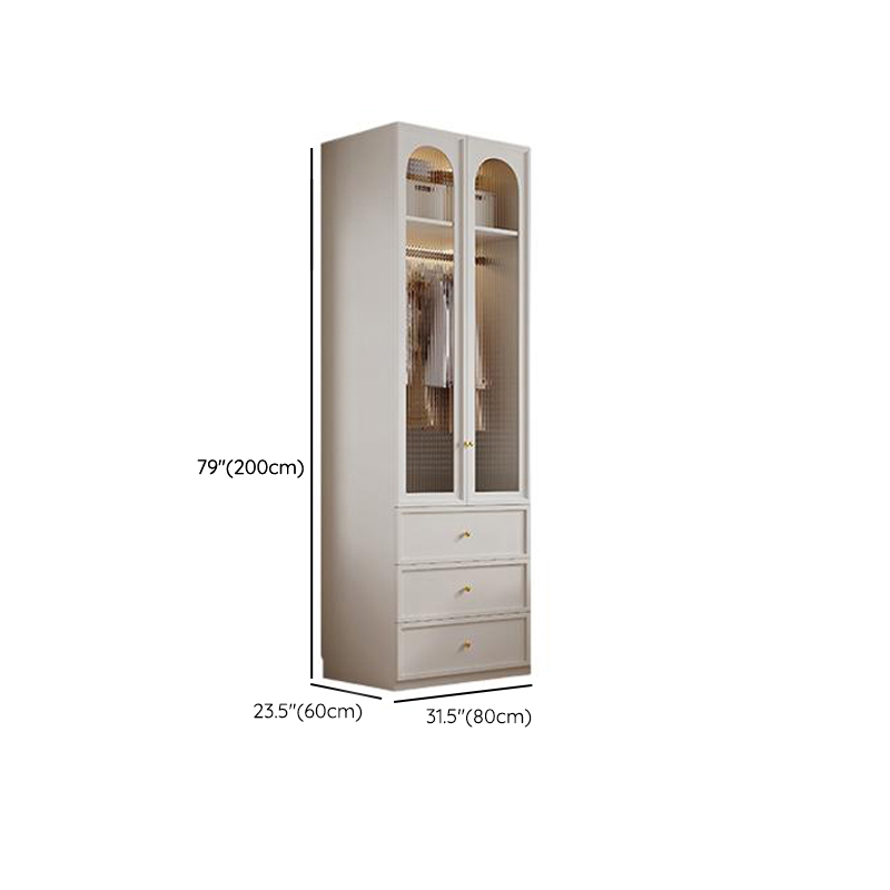 Minimalist Manufactured Wood Independent Almirah with 3-Drawer, Interior Shelves, and Clothing Rod - image 24