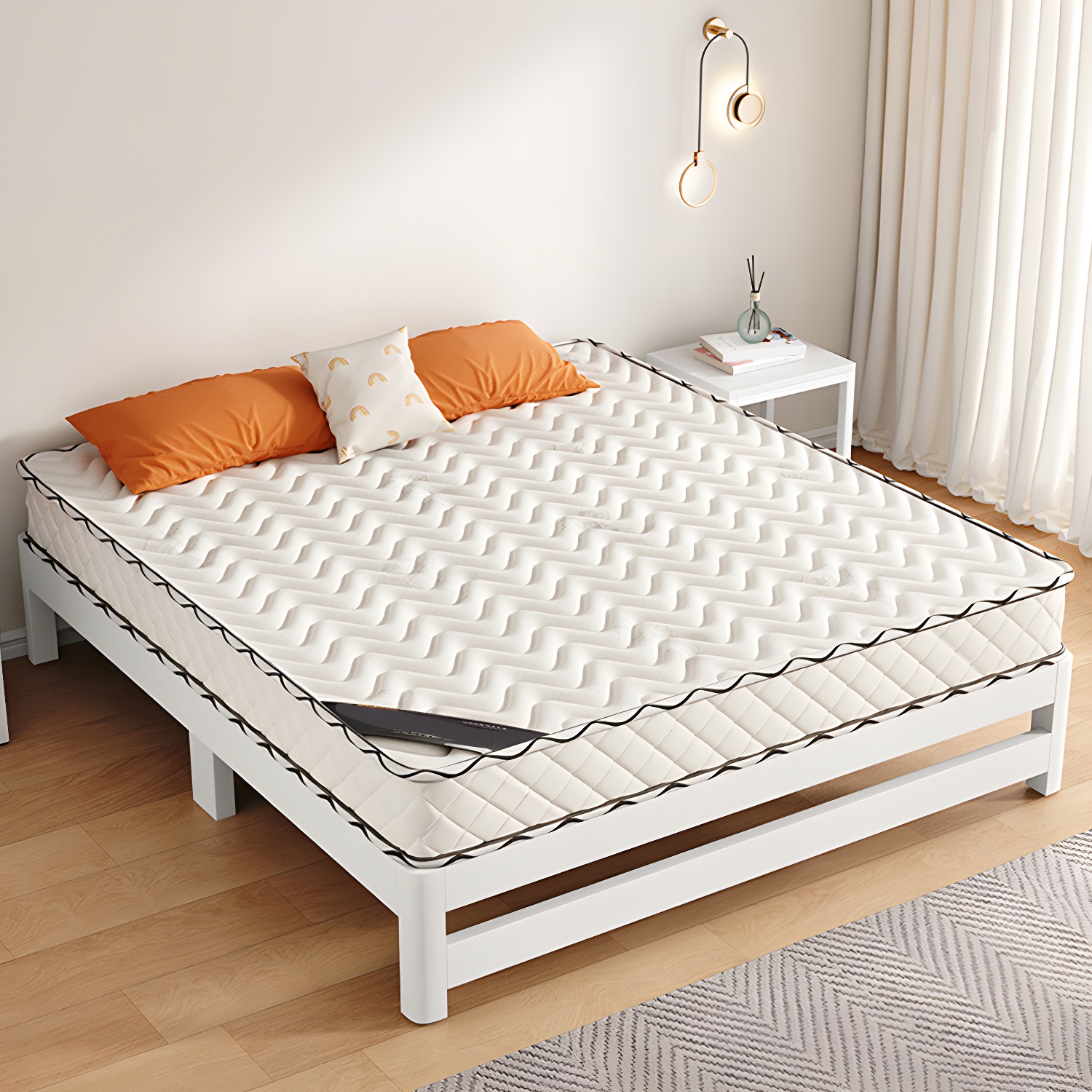 Modern Metal Bed Frame with Legs and Non-Upholstered Solid Color Design - image 6