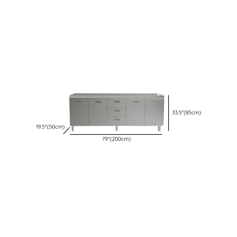 Simple Metallic Alloy Standard/Narrow Buffet Table with 2 Shelves, 4 Doors/3 Doors/2 Doors & Functional Storage Cabinet - image 20