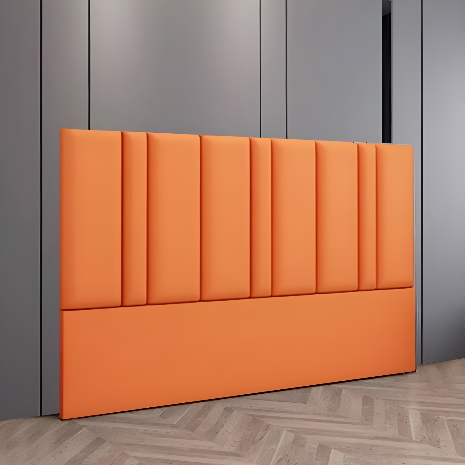 Stylish Upholstered Panel Headboard with Wood Legs and Modern Rectangular Design - image 6