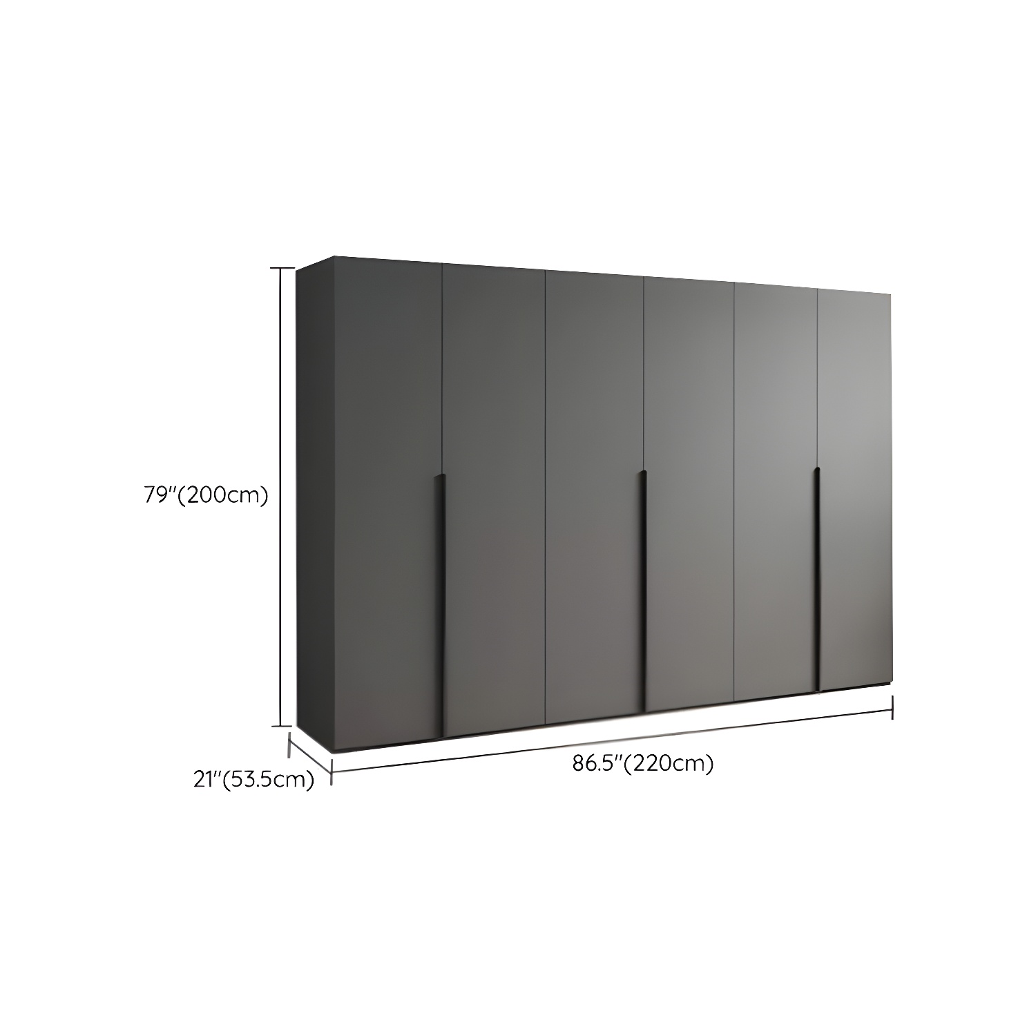 Modern Grey Wood Wardrobe Armoire with Drawers & Shelves for Ample Storage - image 28